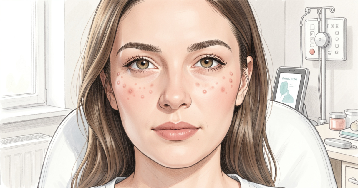 Gros plan sur des grains de milium sous les yeux, traitement dermatologique conseillé