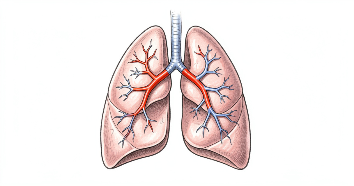 Illustration médicale des poumons pour l'article sur les spécialités respiratoires de l'hôpital Larrey
