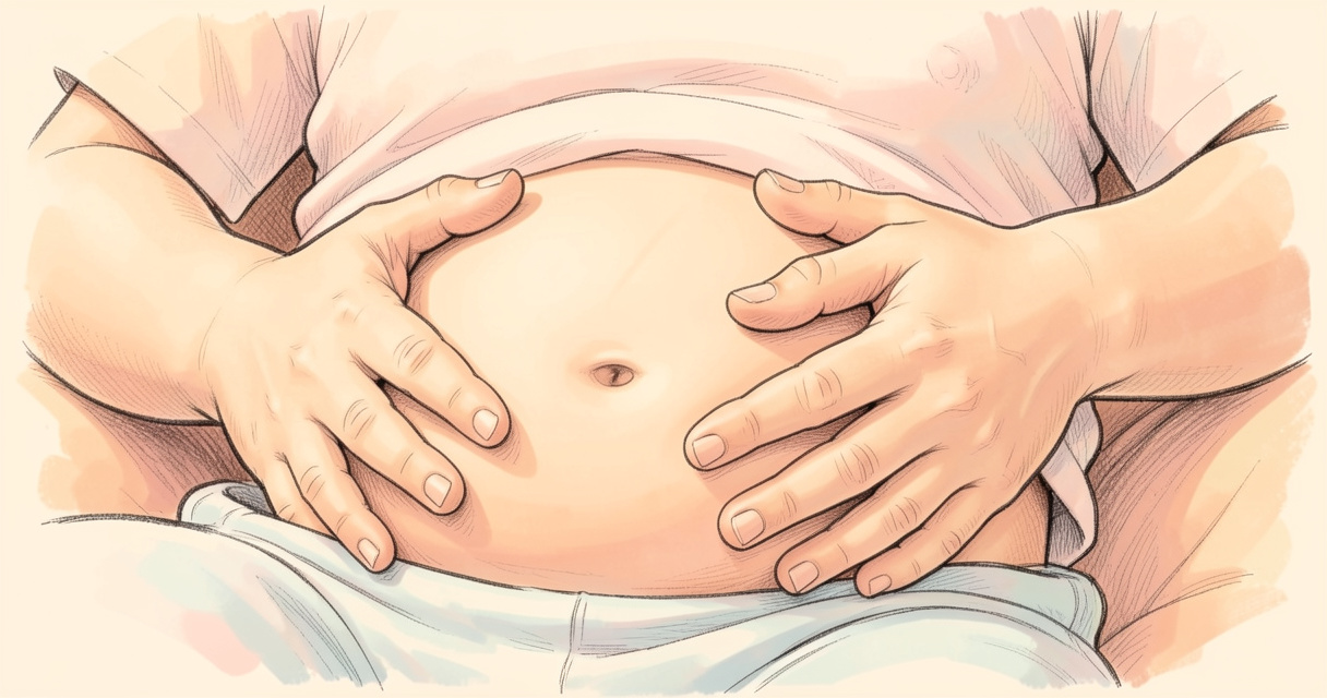 Bébé apaisé après l'effet de BabySpasmyl sur les ballonnements et gaz du ventre