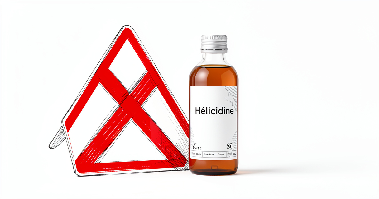 Hélicidine sirop toux grasse contre-indiqué avertissement pharmacie