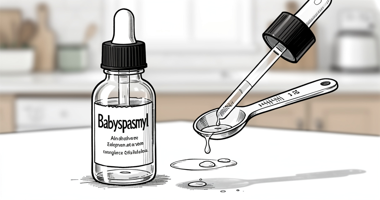 Flacon compte-gouttes Babyspasmyl et gouttes de siméticone pour coliques nourrisson