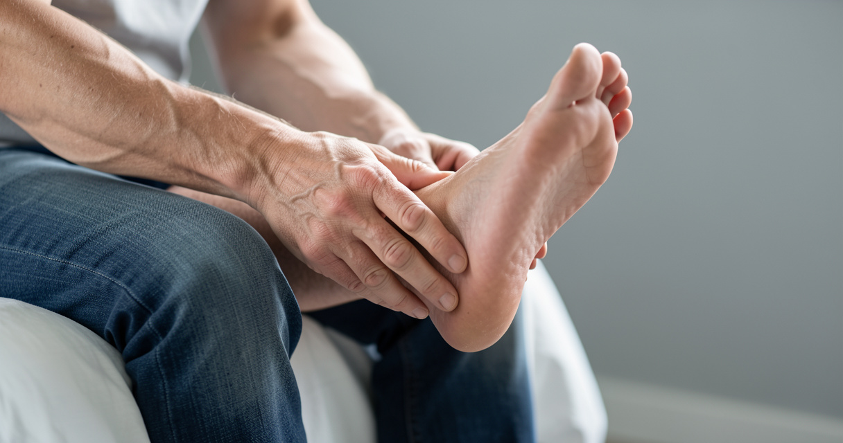 Traumatisme du pied sans fracture : examen du pied par un médecin